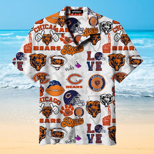 Chicago Bears Hawaiian Shirt White Hot 2023