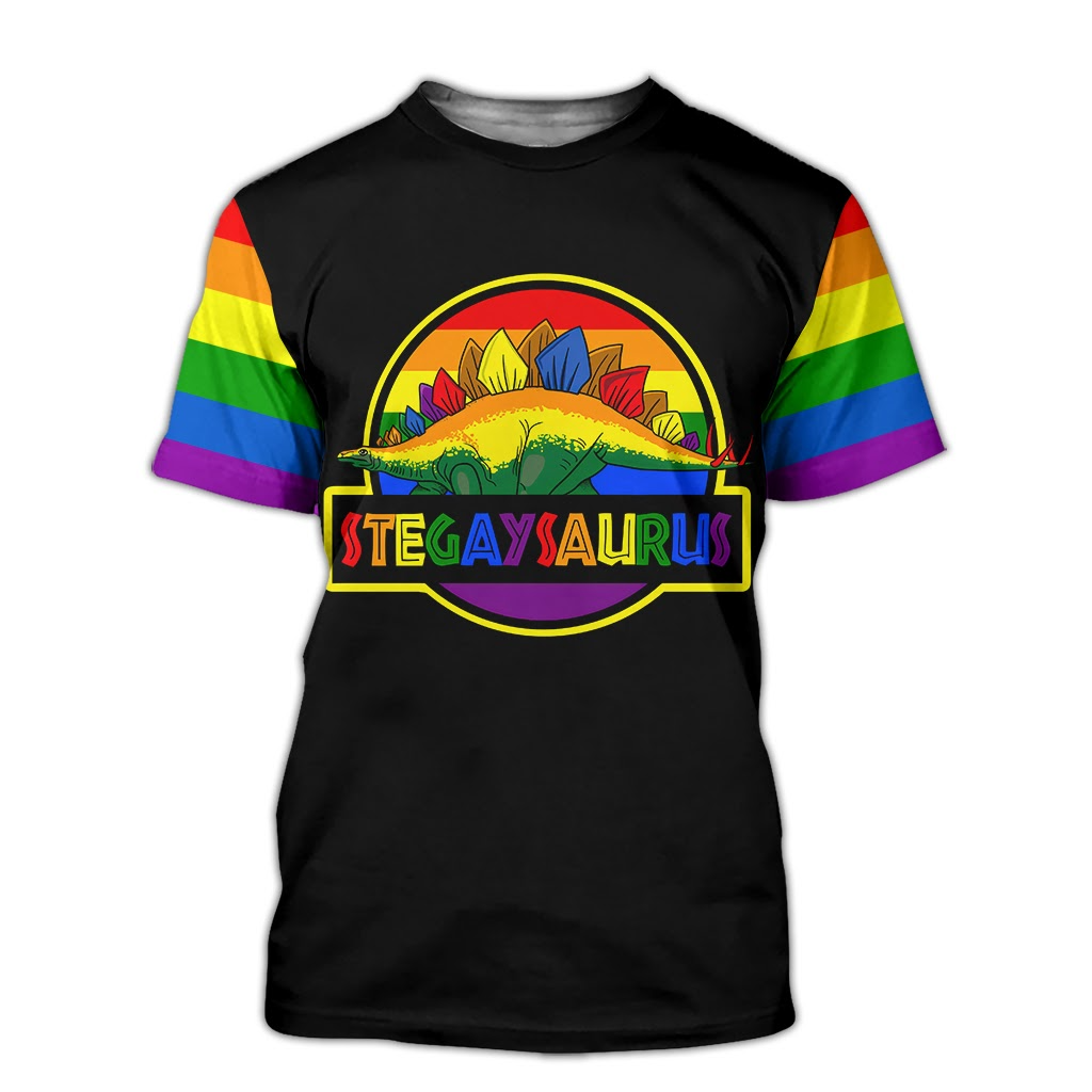 Gay Pride All Over Printed Shirt, Gay Saurus T Shirt, Lgbt Pride Gay Tee Shirts