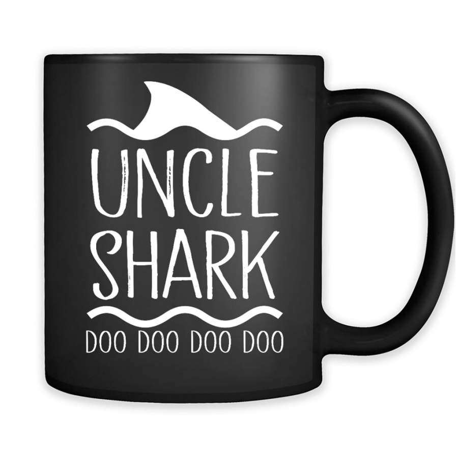 Uncle Shark Doo Doo Doo Doo – Full-Wrap Coffee Black Mug