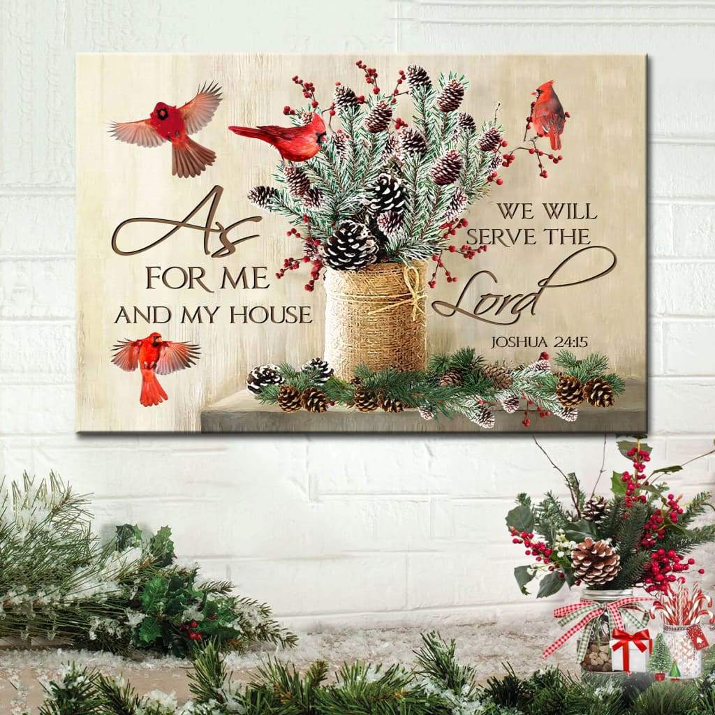 As For Me And My House Christmas Wall Art Canvas, Christmas Decoration