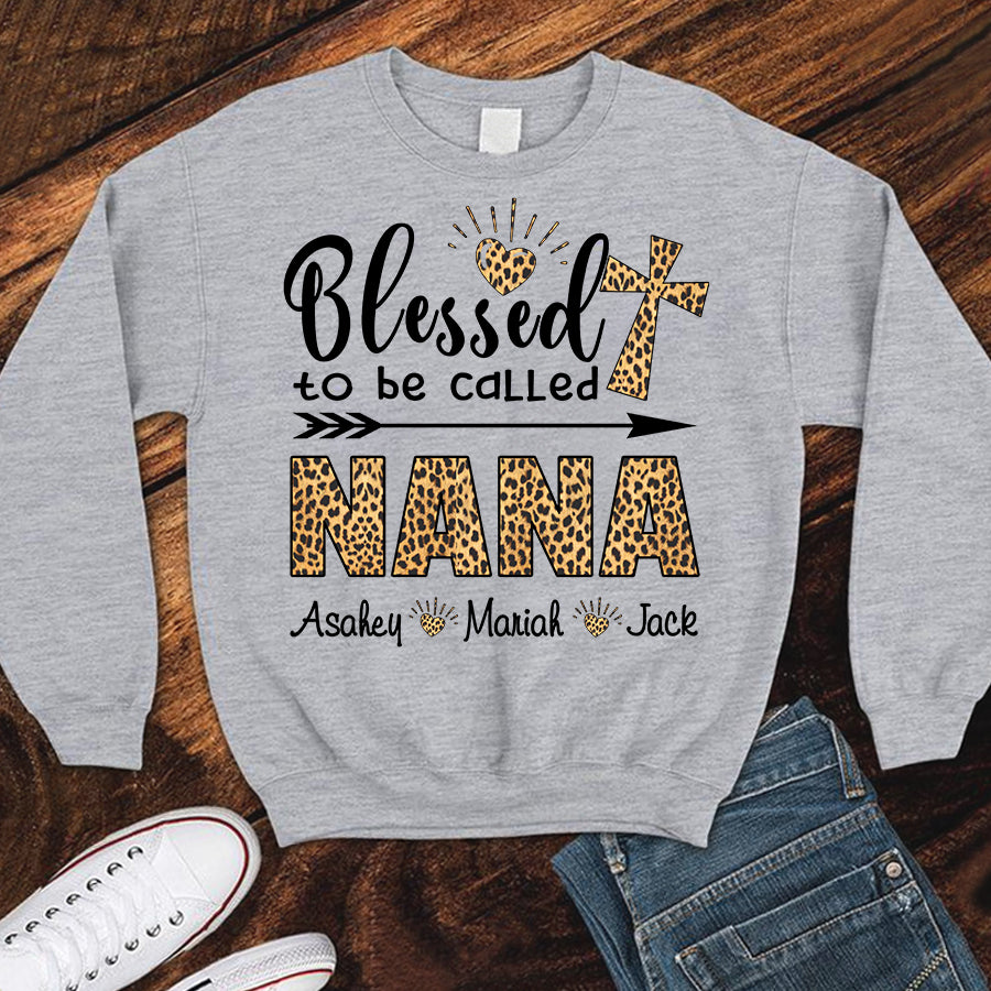 Blessed Nana – Leopard Skin | Personalized Sweatshirts