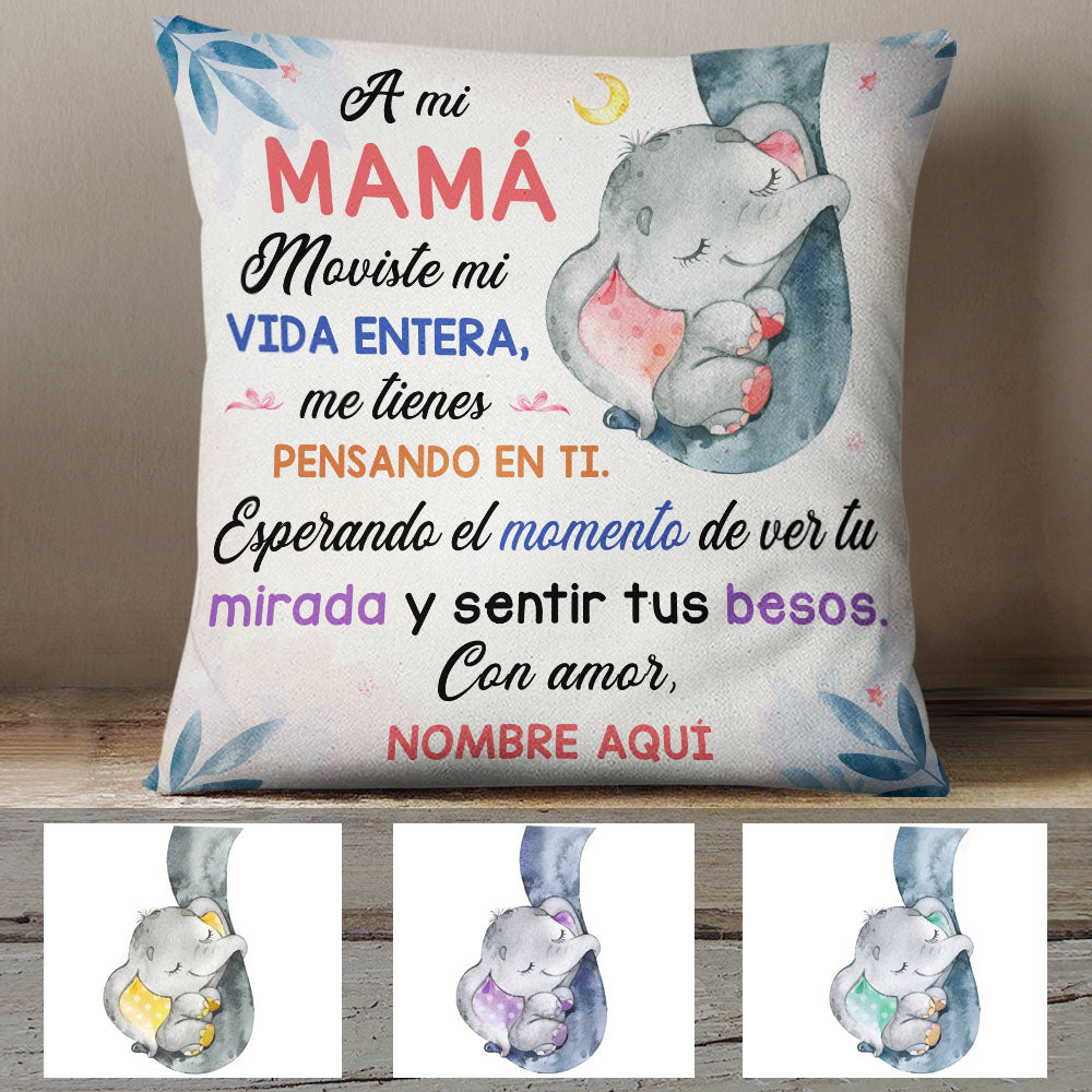 Personalized Spanish Mamá Abuela Elephant Mom Grandma Pillow AP272 65O60 (Insert Included)