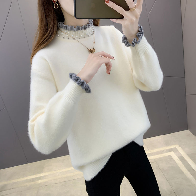 2021 Autumn Winter Thick Sweater Women Knitted Ribbed Pullover Sweater Long Sleeve Fasion Slim Jumper Soft Warm Pull Femme alx