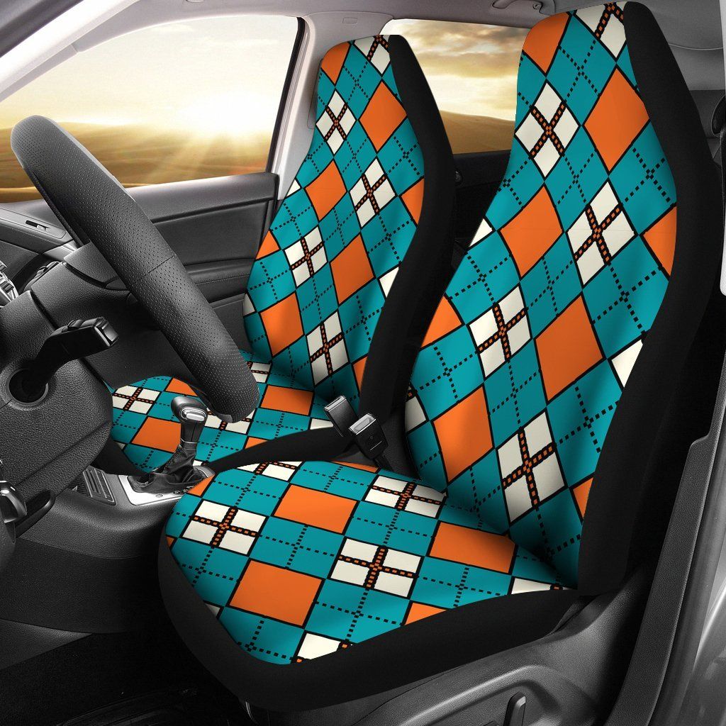 Miami Dolphins Fans Car Seat Covers Argyle Dolphins Football