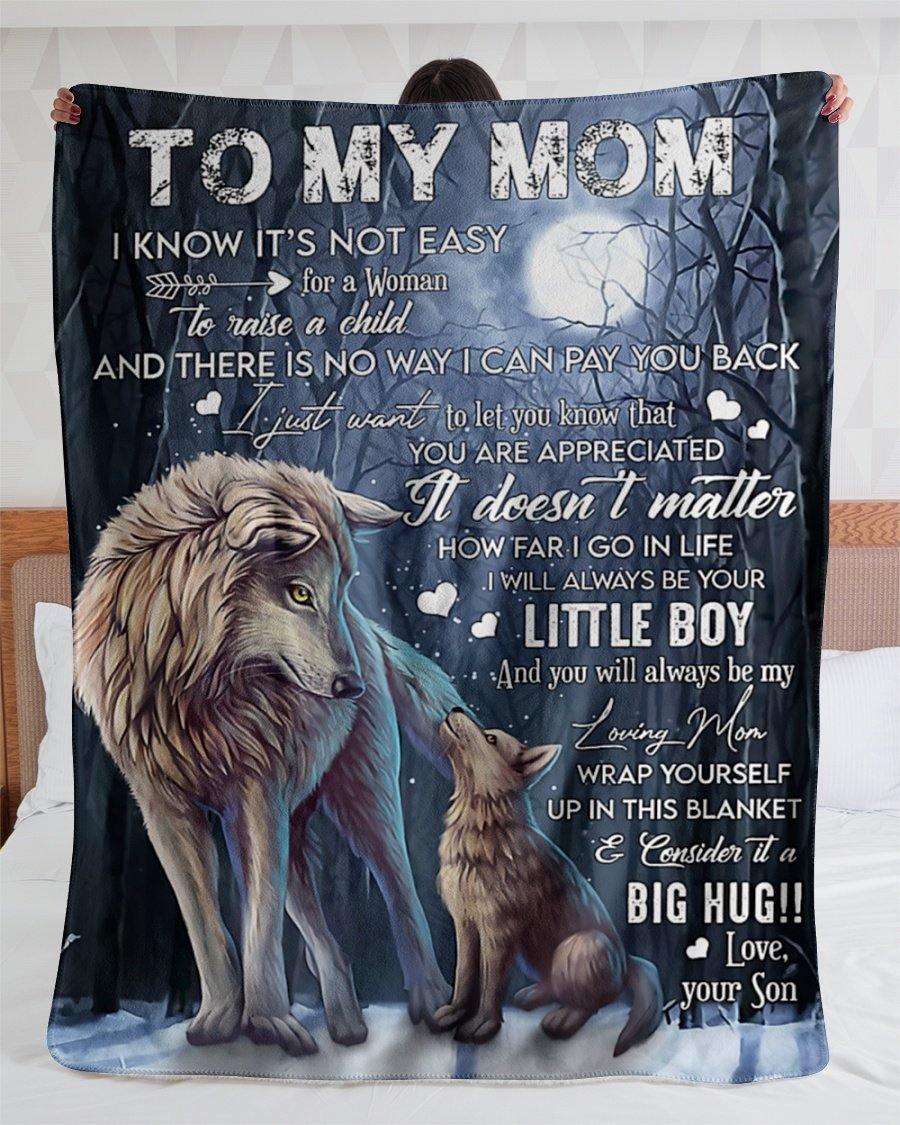 To My Mom I Know It’S Not Easy – Gift For Mother’S Day, Gift For Home Decor, Gitf For Family – Sherpa Blanket Fleece Blanket Premium Wall Art