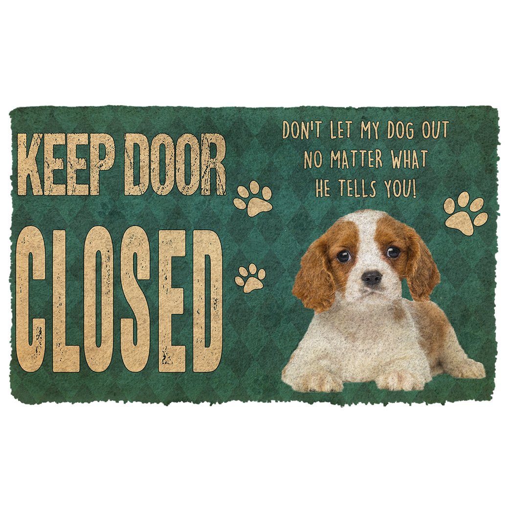 Gearhumans  Gearhuman 3D Keep Door Closed Cavalier King Charles Spaniels Dog Custom Gender Doormat