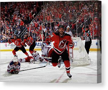 1 New York Rangers V New Jersey Devils Bruce Bennett Canvas Print