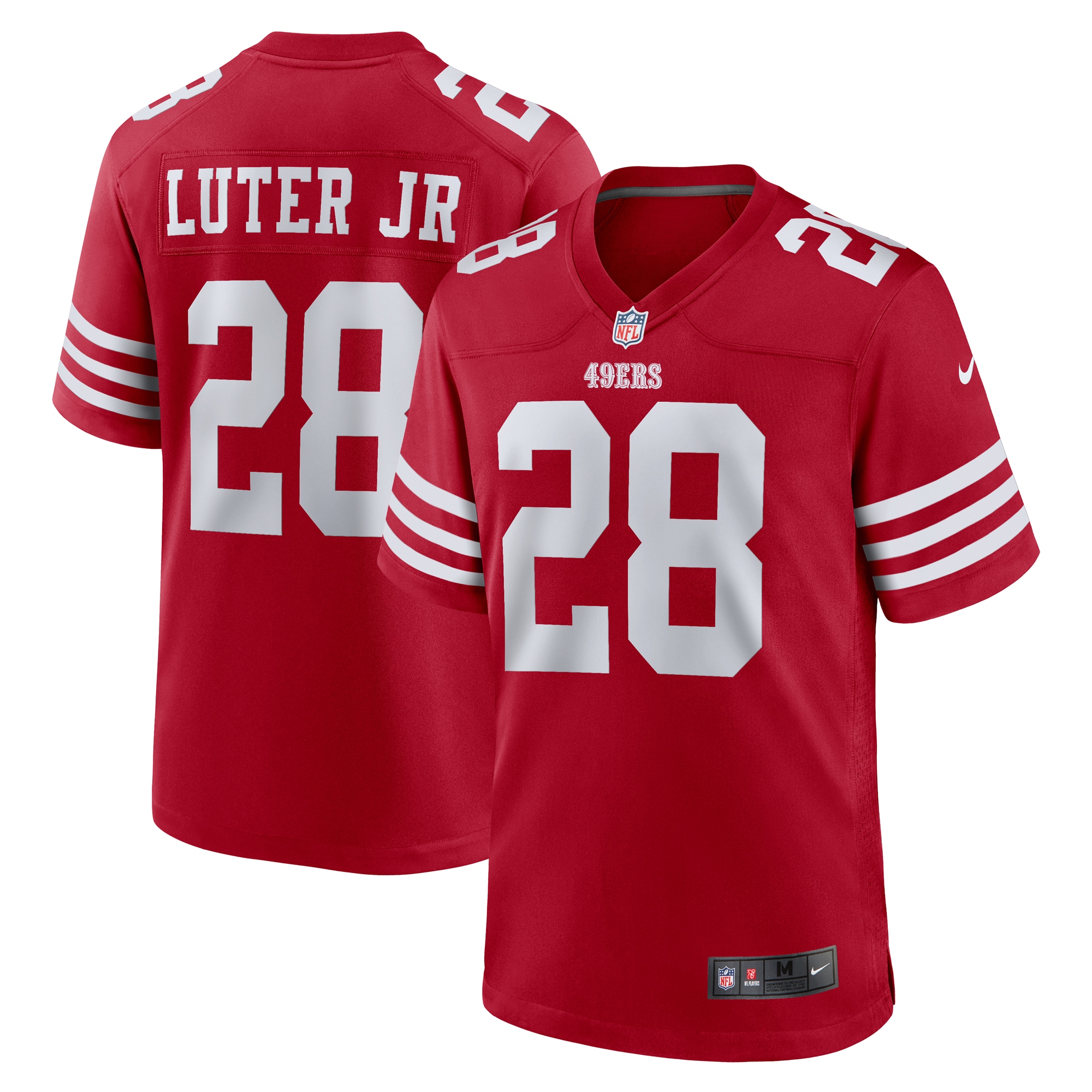 Darrell Luter Jr. San Francisco 49ers Game Jersey – Scarlet