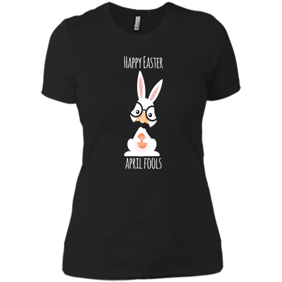 Cute Kawaii April Fools Easter Bunny T-Shirt Next Level Ladies Boyfriend Tee