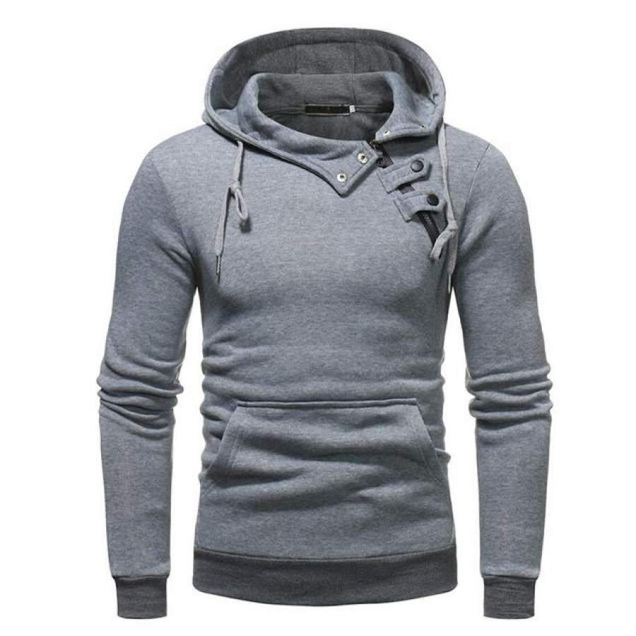T-Bird Hoodies Men 2018 Autumn Winter Men’S Sweatshirt Brand Hoodie Fashion Hip Hop Button Decoration Pullover Male Hoody XXXL