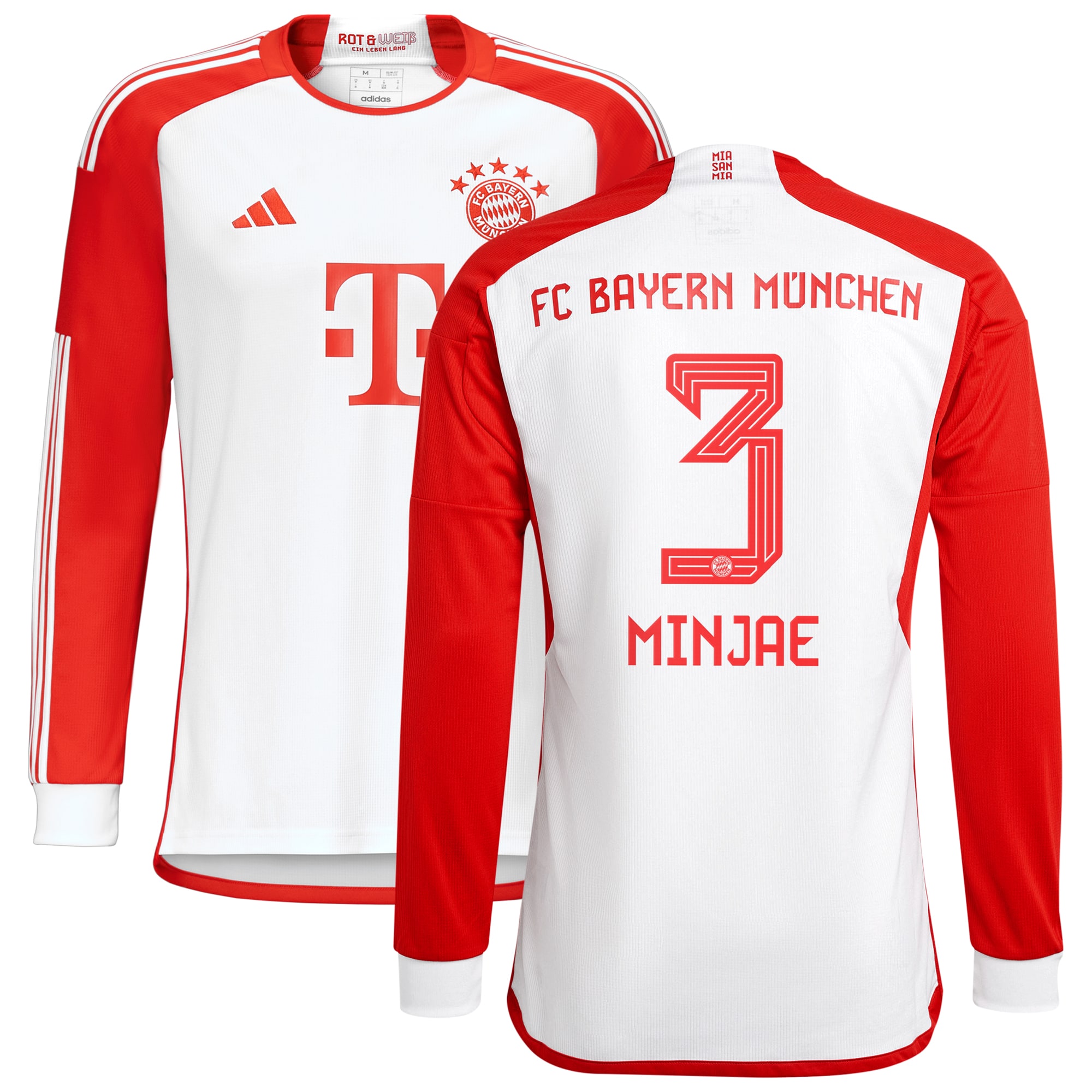 Kim Min-jae Bayern Munich 2023/24 Home Replica Long Sleeve Jersey – White