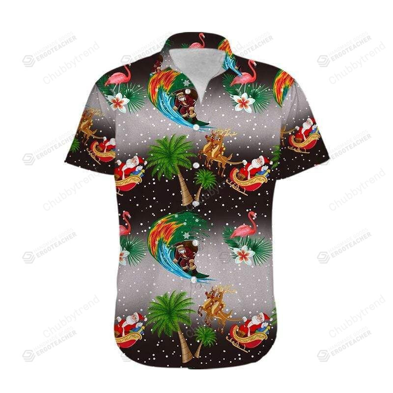 Merry Christmas Santa Claus And Flamingo Hawaii Shirts Ha102913