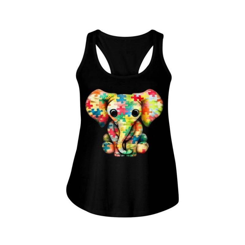 Autism Elephant 2020 Trending Custom Design Ladies Flowy Tank