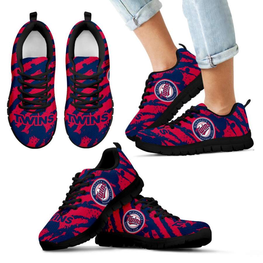 Stripes Pattern Print Minnesota Twins Sneakers