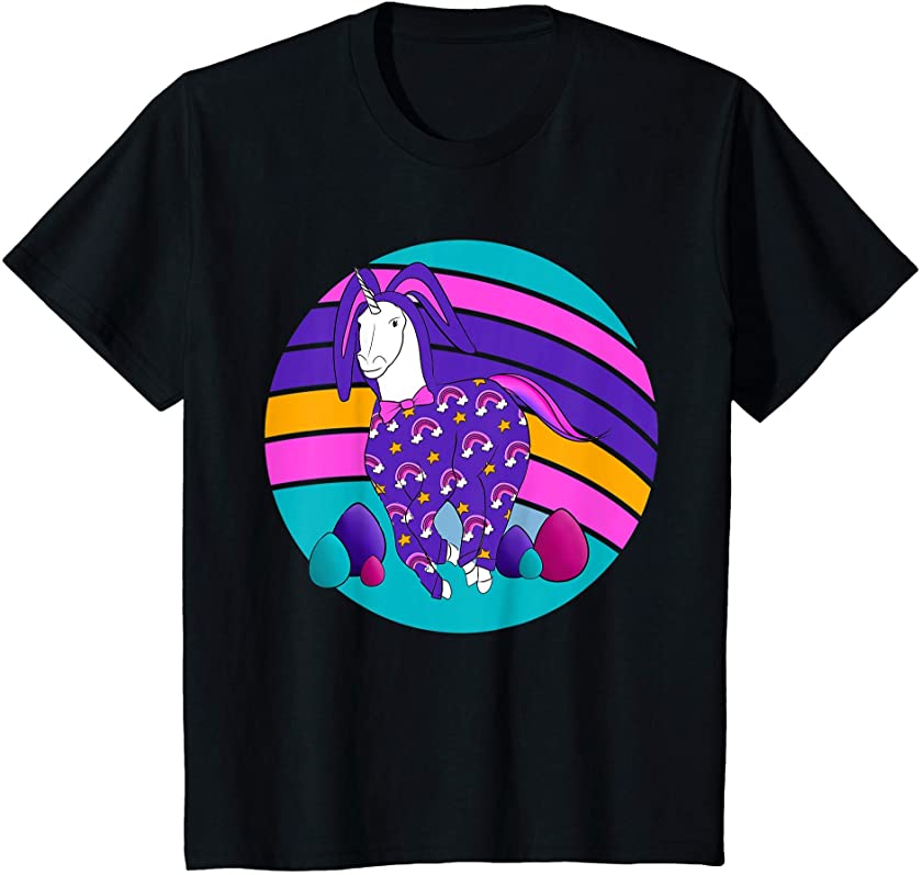 Kids Unicorn dressed like Easter Bunny Bunnicorn cute girls T-Shirt