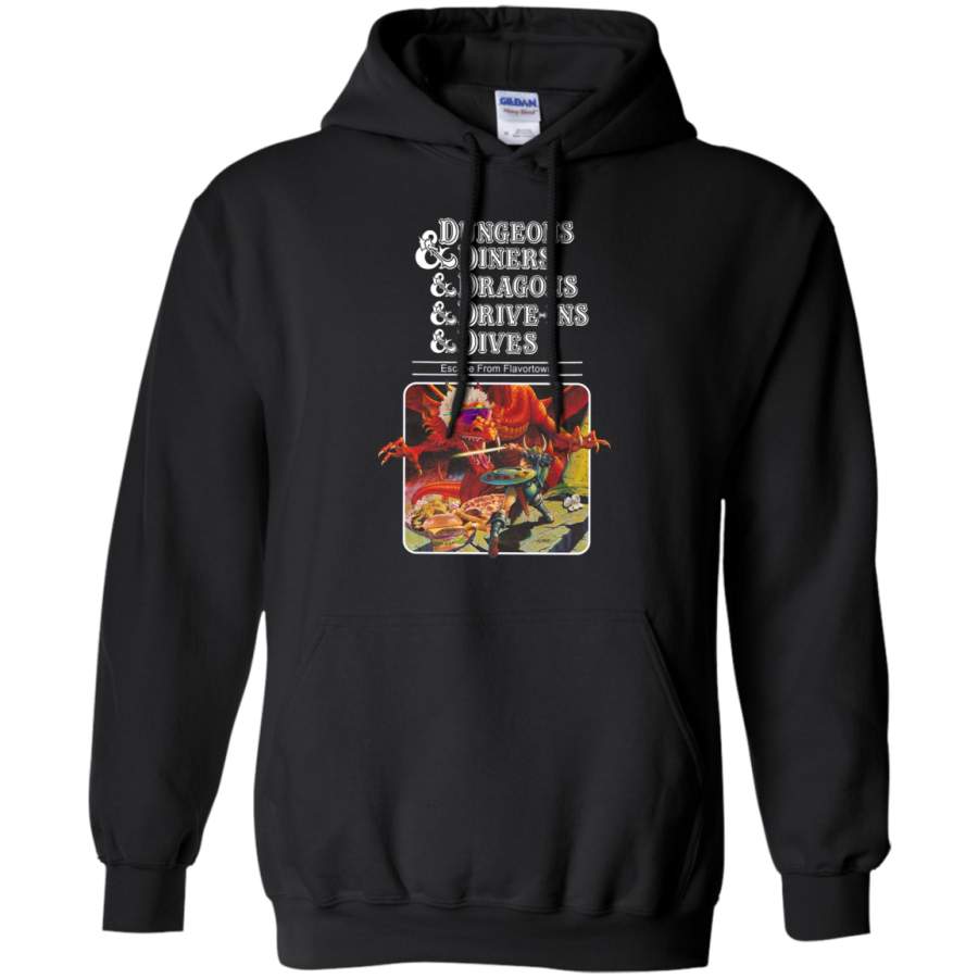 AGR Dungeons & Diners & Dragons & Drive-Ins & Dives Slightly Larger Image Gildan Pullover Hoodie