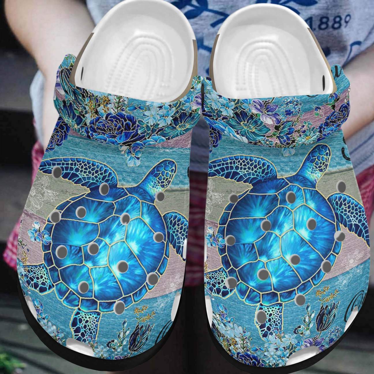 Sea Turtle Art Of The Sea Personalized Clog, Custom Name, Text, Color, Number Fashion Style For Women, Men, Kid, Print 3D