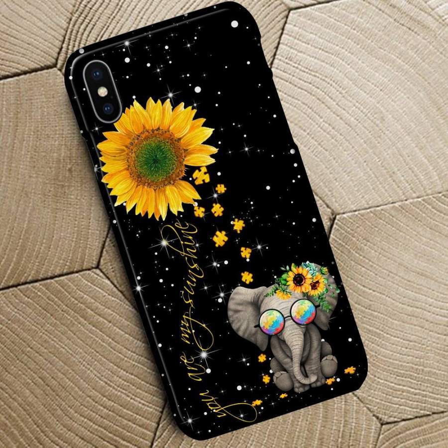 You are my sunshine autism elephant iphone phone case GST