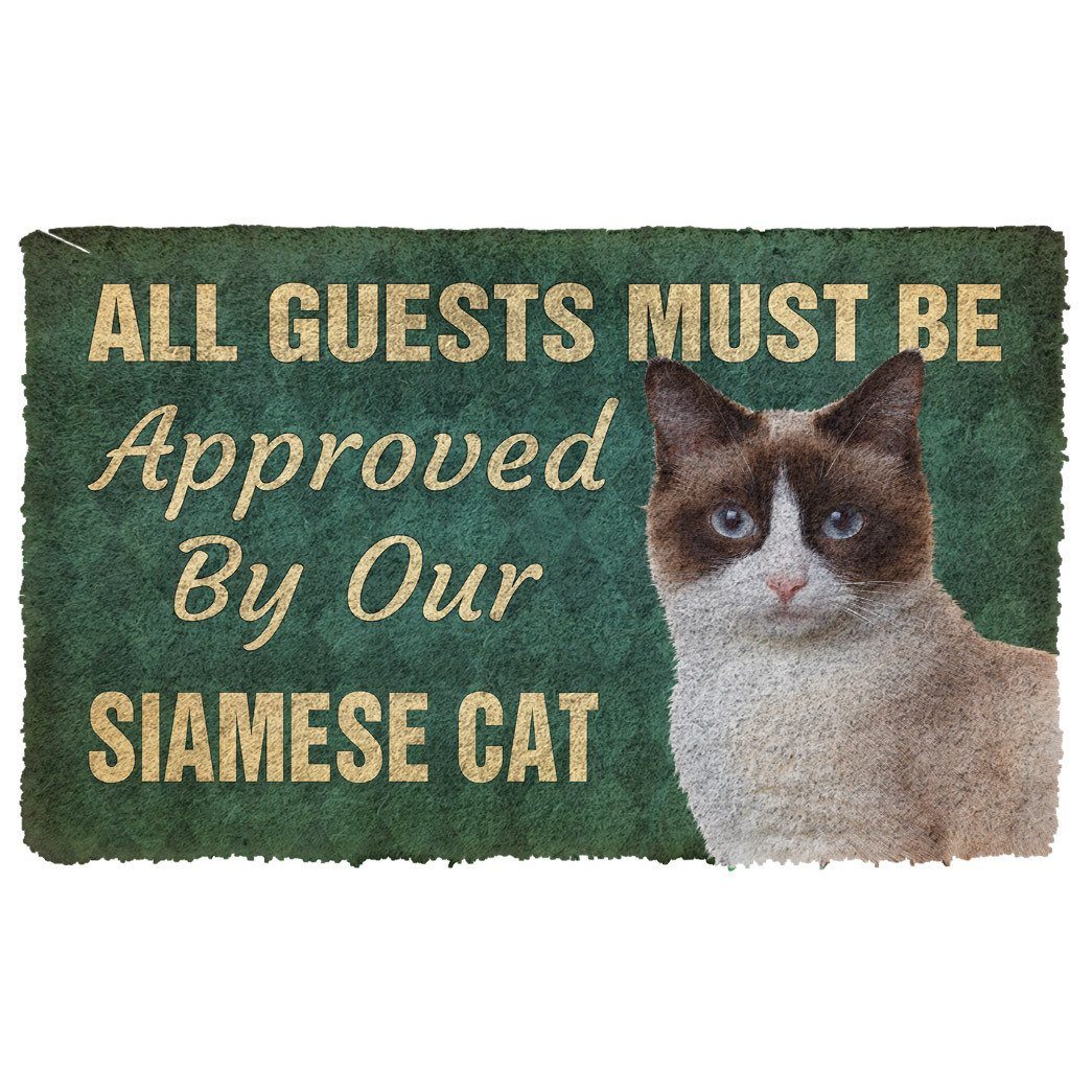 Gearhumans  GW29011- Gearhuman 3D Must Be Approved By Our Siamese Cat Custom Doormat