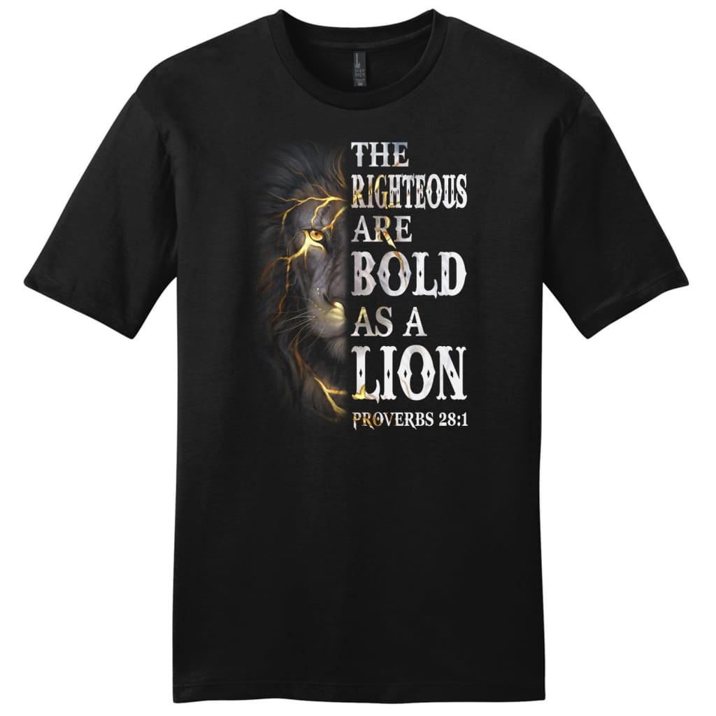 Proverbs 28:1 The Righteous Are Bold As A Lion Mens Christian T-Shirt