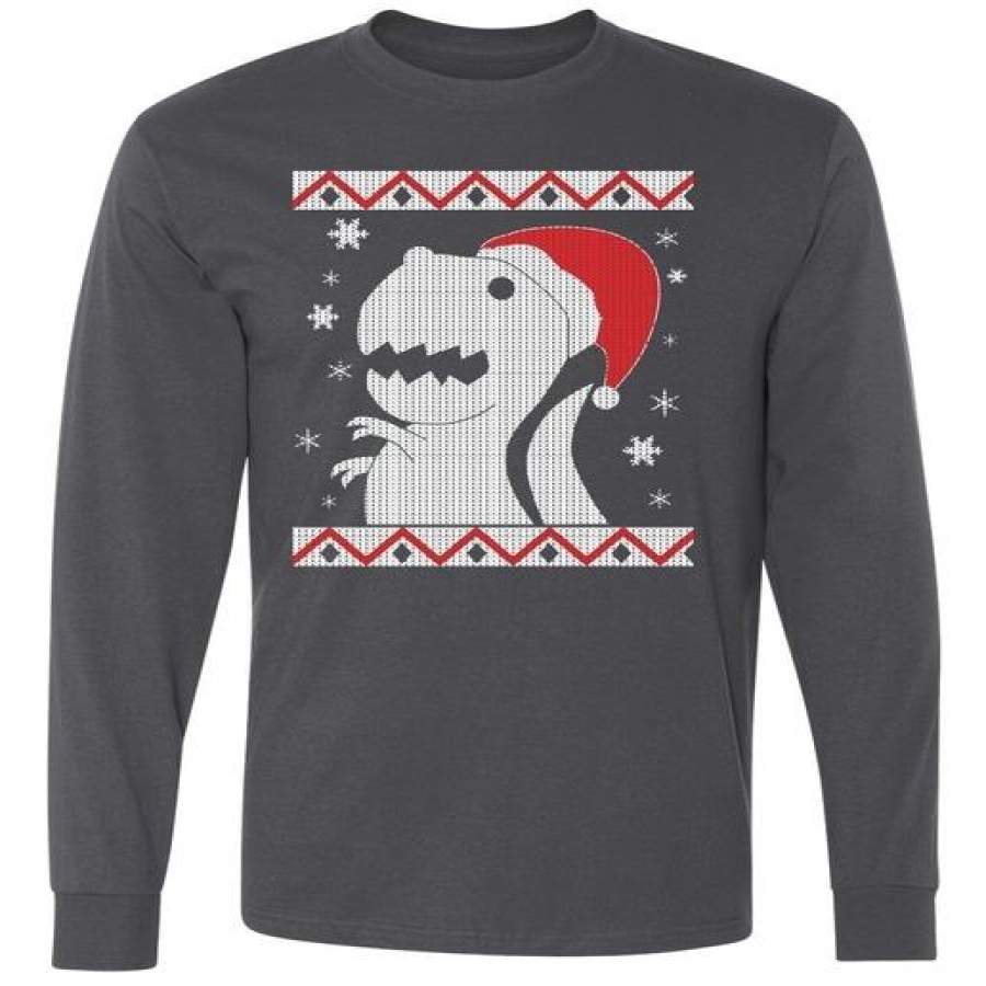 Big T-Rex Ugly Christmas Long Sleeve T-Shirt