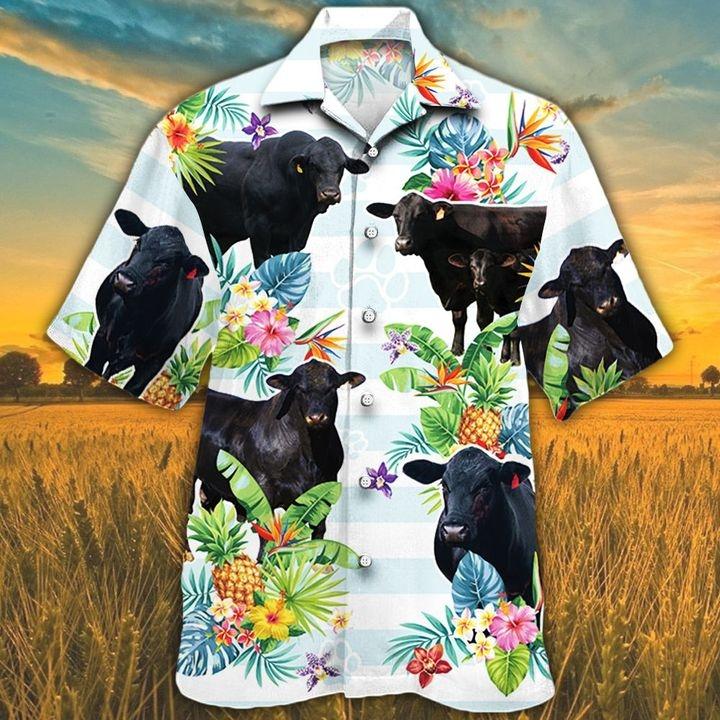 Brahman Angus Tropical Flower Hawaiian Cow Shirt For Men Women Ha102451