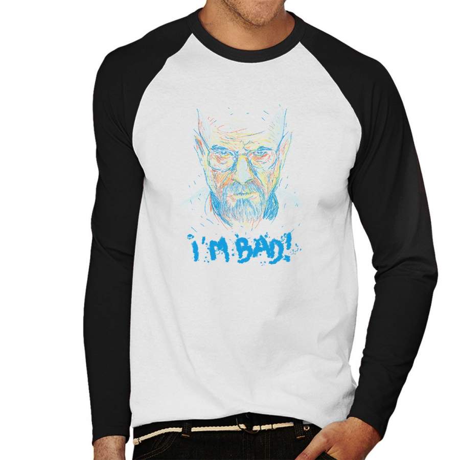 Breaking Bad Michael Jackson Im Bad Men’s Baseball Long Sleeved T-Shirt