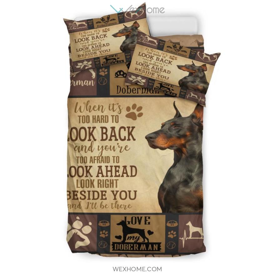 Doberman Quilt Bedding – Duvet Cover And Pillowcase Set – Unique Design Amazing Gift
