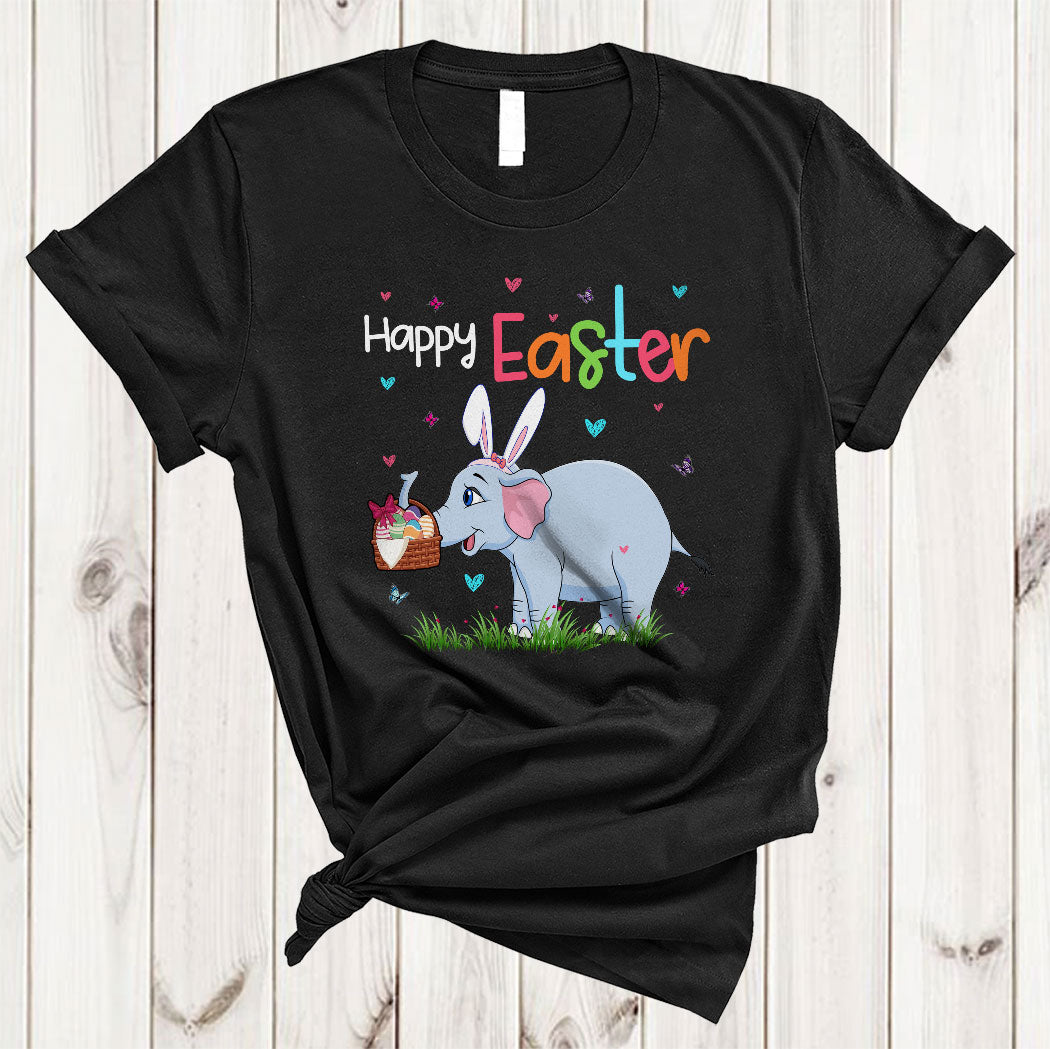 Happy Easter Cute Easter Day Bunny Elephant Animal Easter Egg Basket Lover Gifts T-Shirt