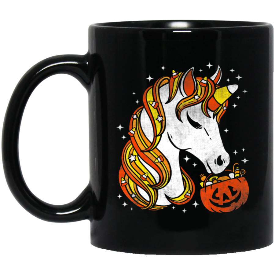 Cute Candy Corn Unicorn Halloween Top Coffee Mug