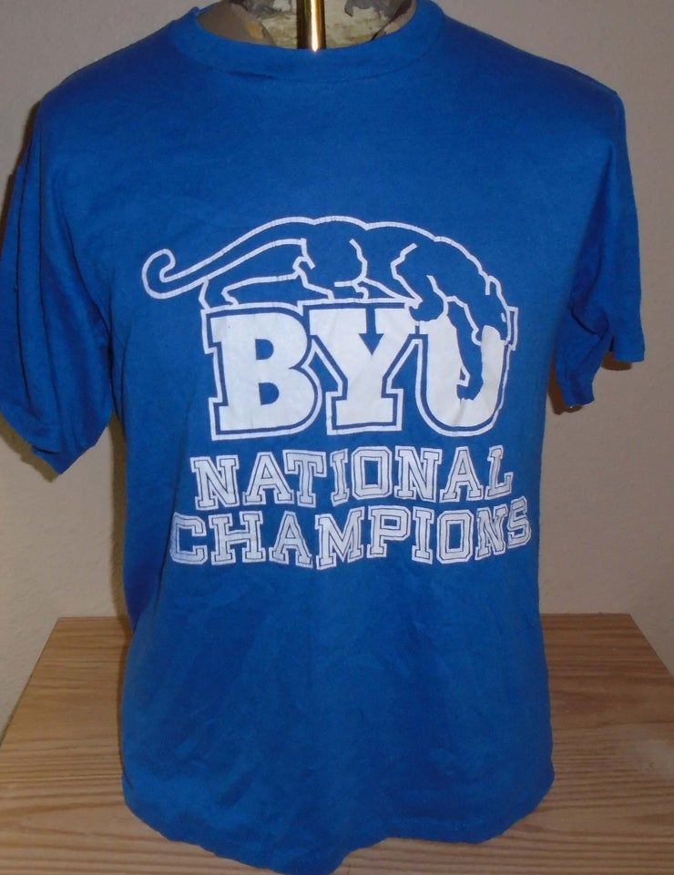 Vtg 1980S Byu Cougars Champions Football T-Shirt