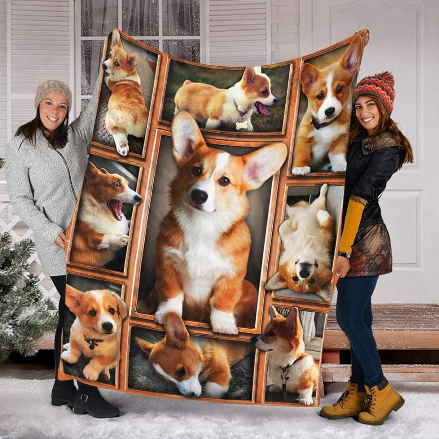 Custom Blanket Pembroke Welsh Corgi Dog 3D Blanket - Fleece Blanket Barkingtees Fashion