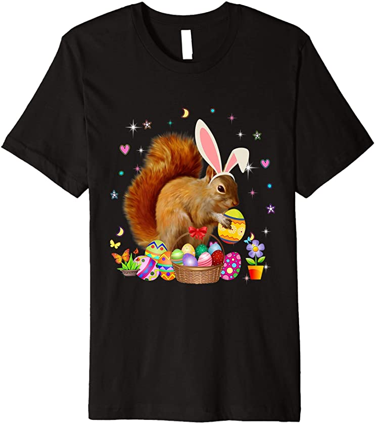 Cute Squirrel Easter Day Bunny Eggs Easter Costume Womens Premium T-Shirt