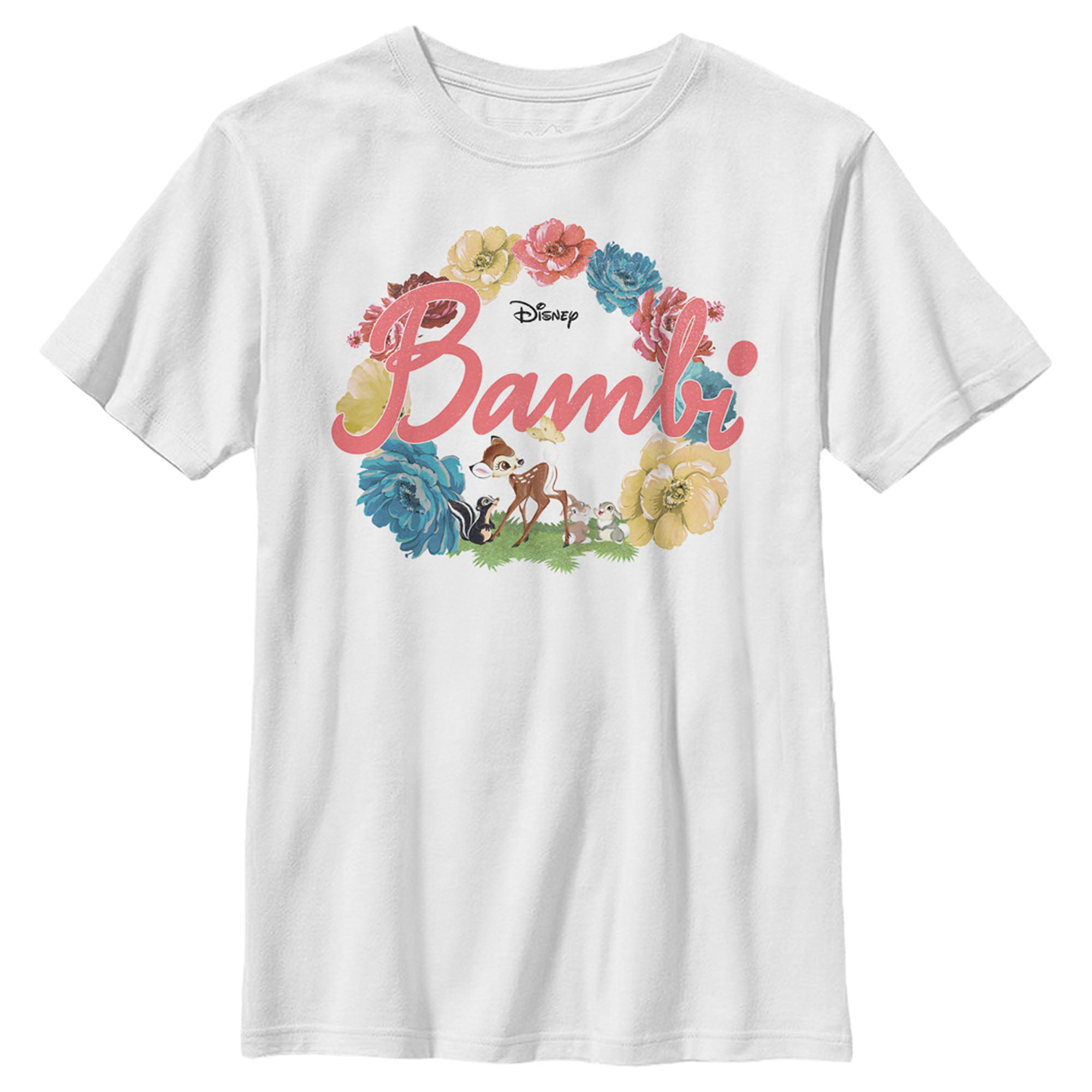 Boy’S Bambi Flower In Floral Circle With Butterfly T-Shirt