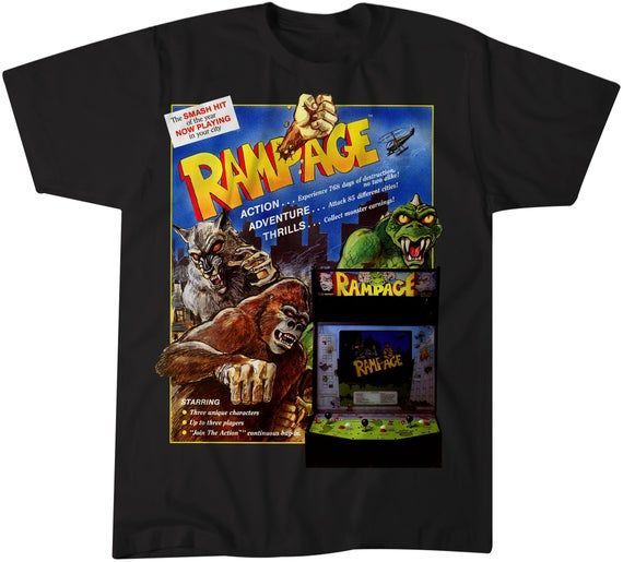 Rampage 80 S Arcade Video Game Classic Bally Midway Shirt