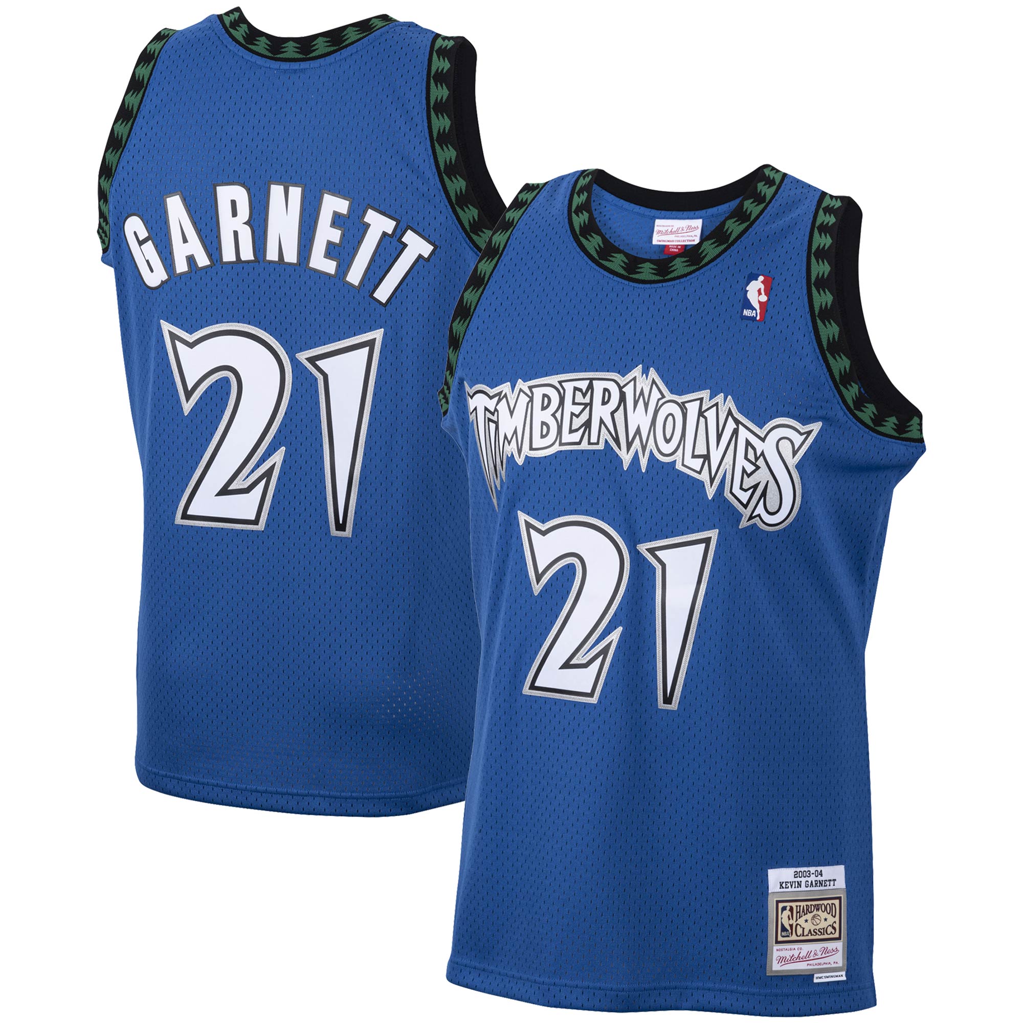 Kevin Garnett Minnesota Timberwolves Mitchell & Ness 2001/02 Hardwood Classics Swingman Jersey – Blue