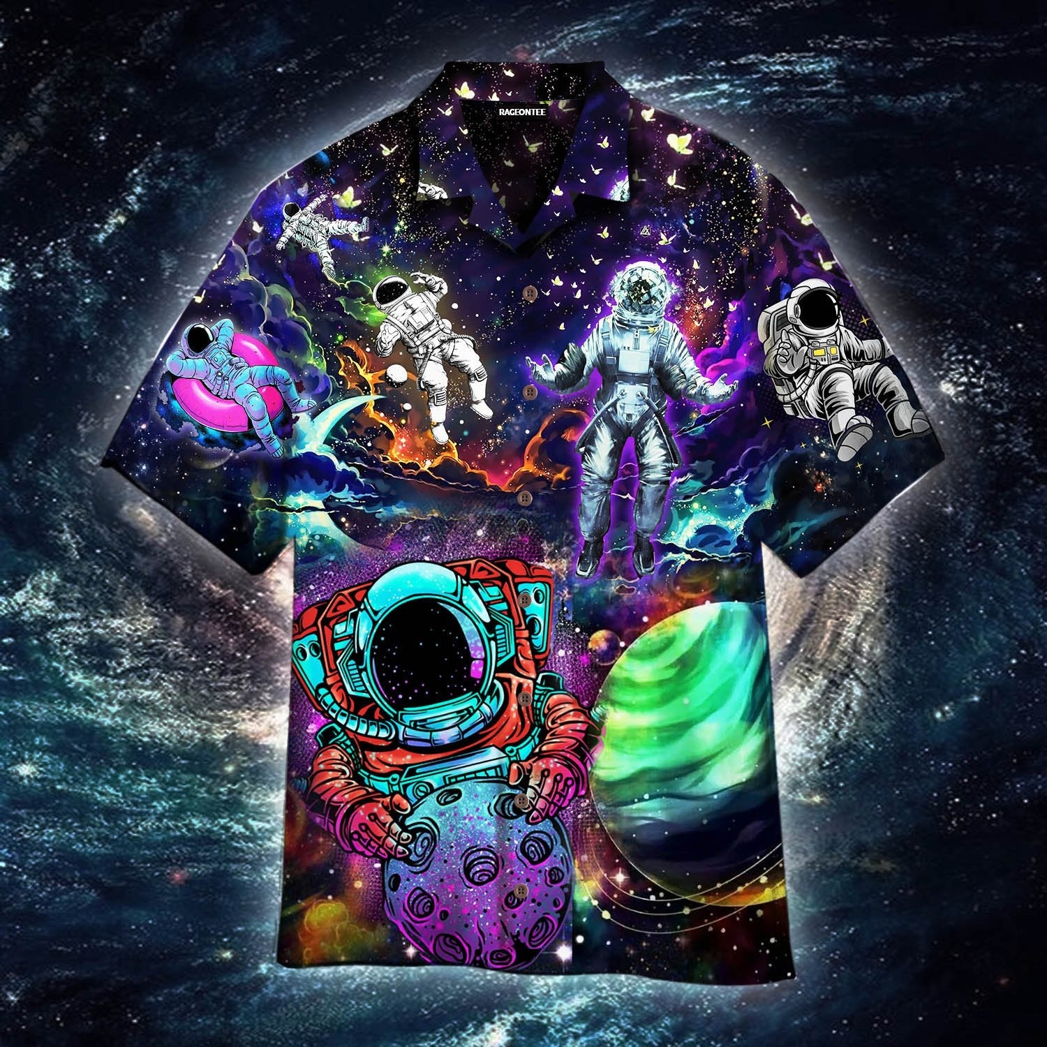 Astronaut In Colorful Universe Hawaii Shirt For Men Women Adult Ha29855