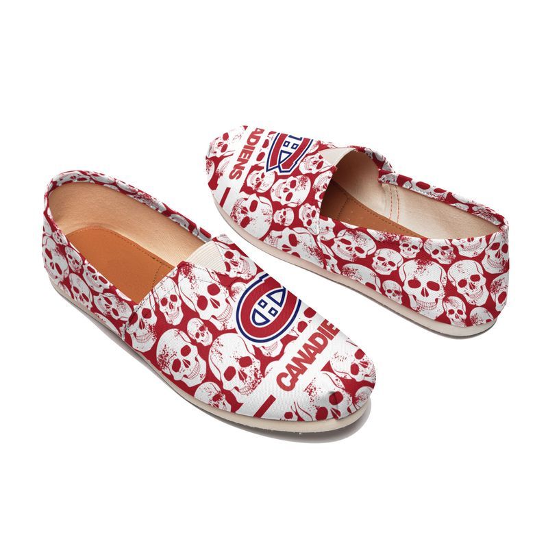 Topsportee Montreal Canadiens Skull Limited Edition Toms Slip On Shoes Nla014765