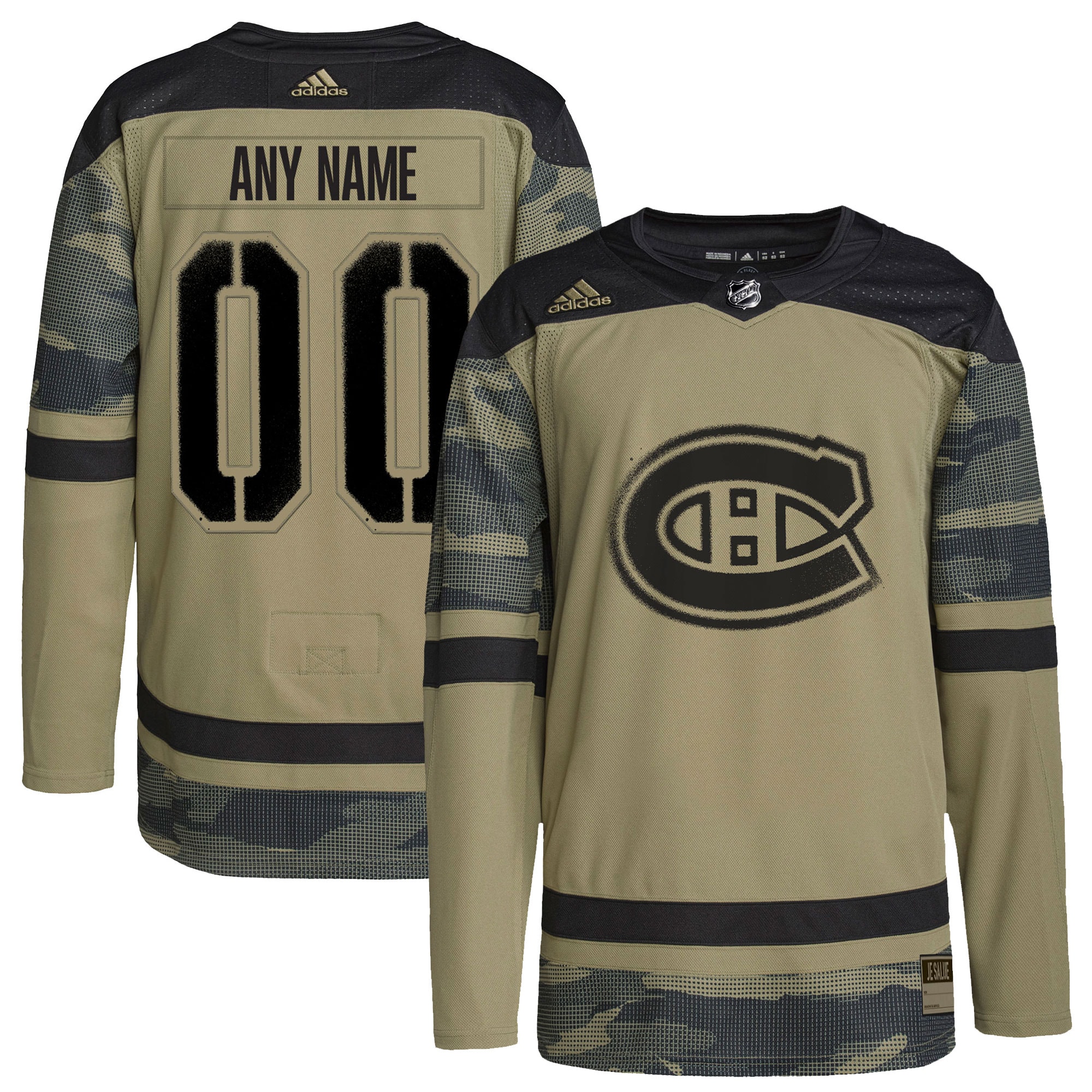 Montreal Canadiens Logo Military Appreciation Team Authentic Custom Practice Jersey – Camo