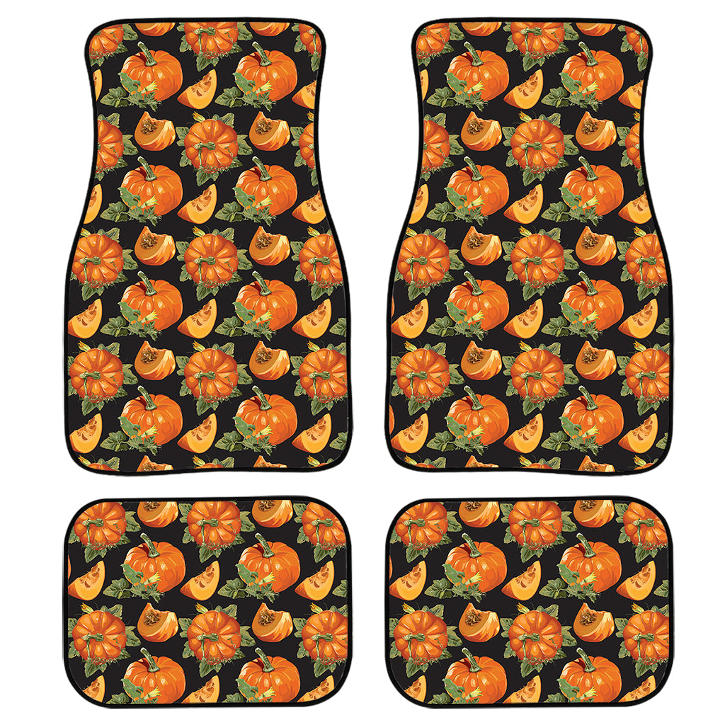 Vintage Pumpkin Pattern Print Front And Back Car Floor Mats, Front Car Mat