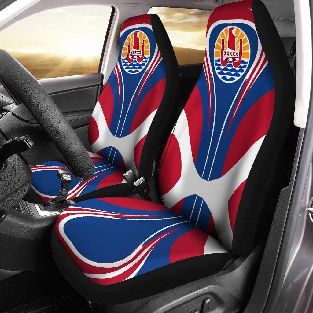 Tahiti Flag Hoodie Cannon Style Car Seat Cover