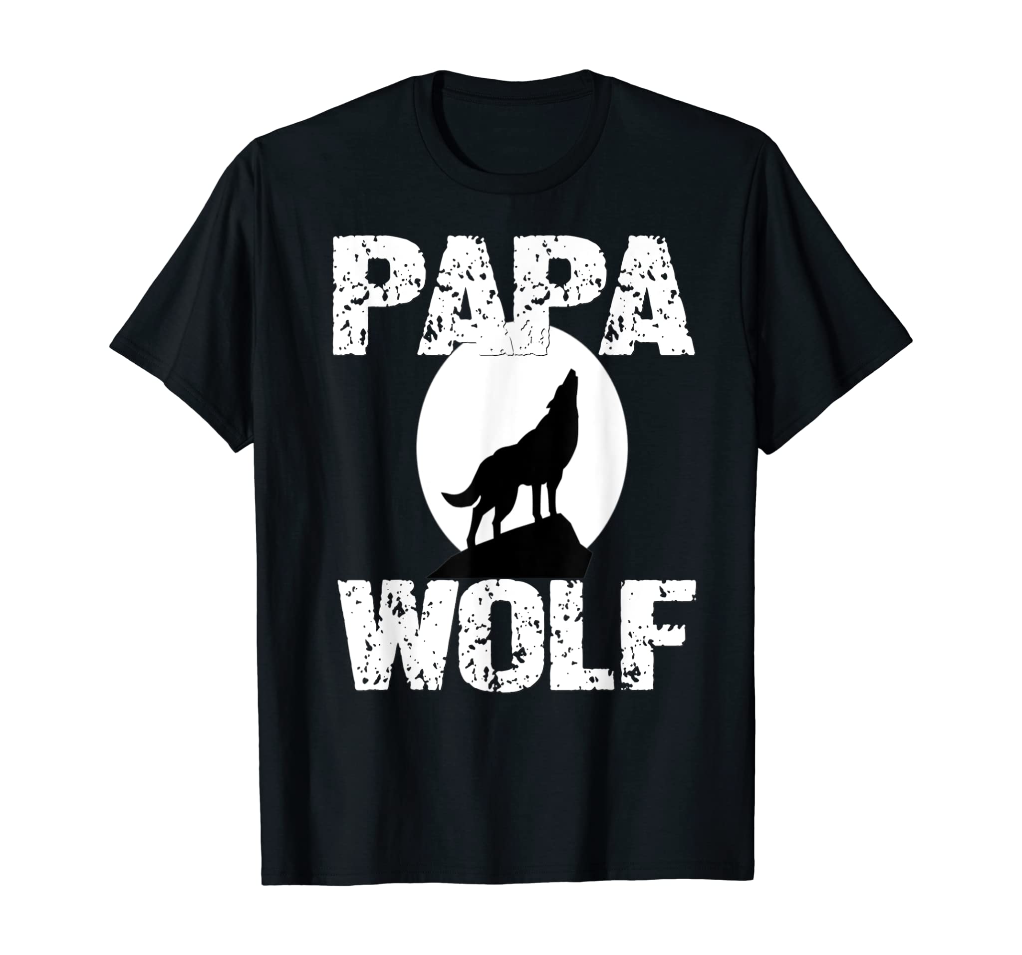 Papa Wolf Shirt Matching Family Tribe Wolves Moon Dad Father