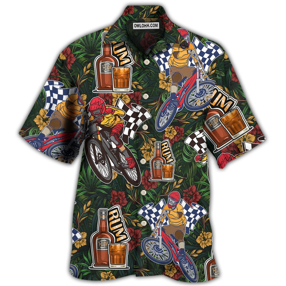 Wine I Like Rum And Mountain Biking – Hawaiian Shirt – Owl Ohh