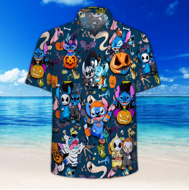 Stich Halloween Hawaii Pennywise Aloha Shirt Ha33641