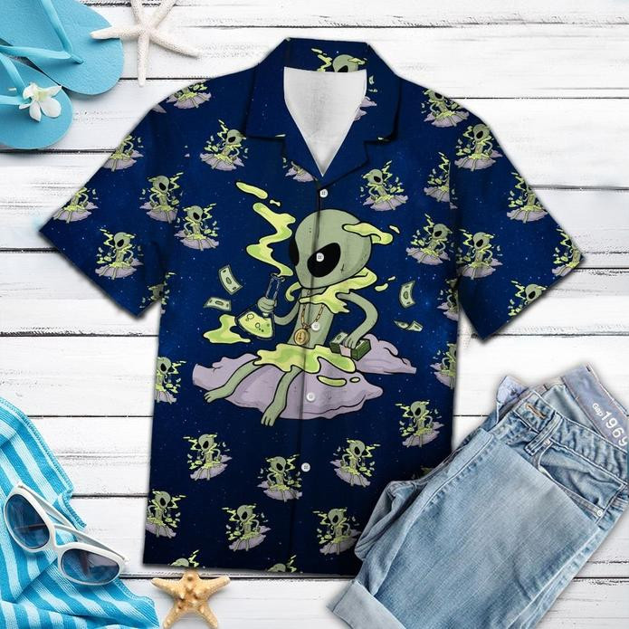 Funny Alien Tropical Hawaii Shirt 131 Aloha Shirts Ha60664