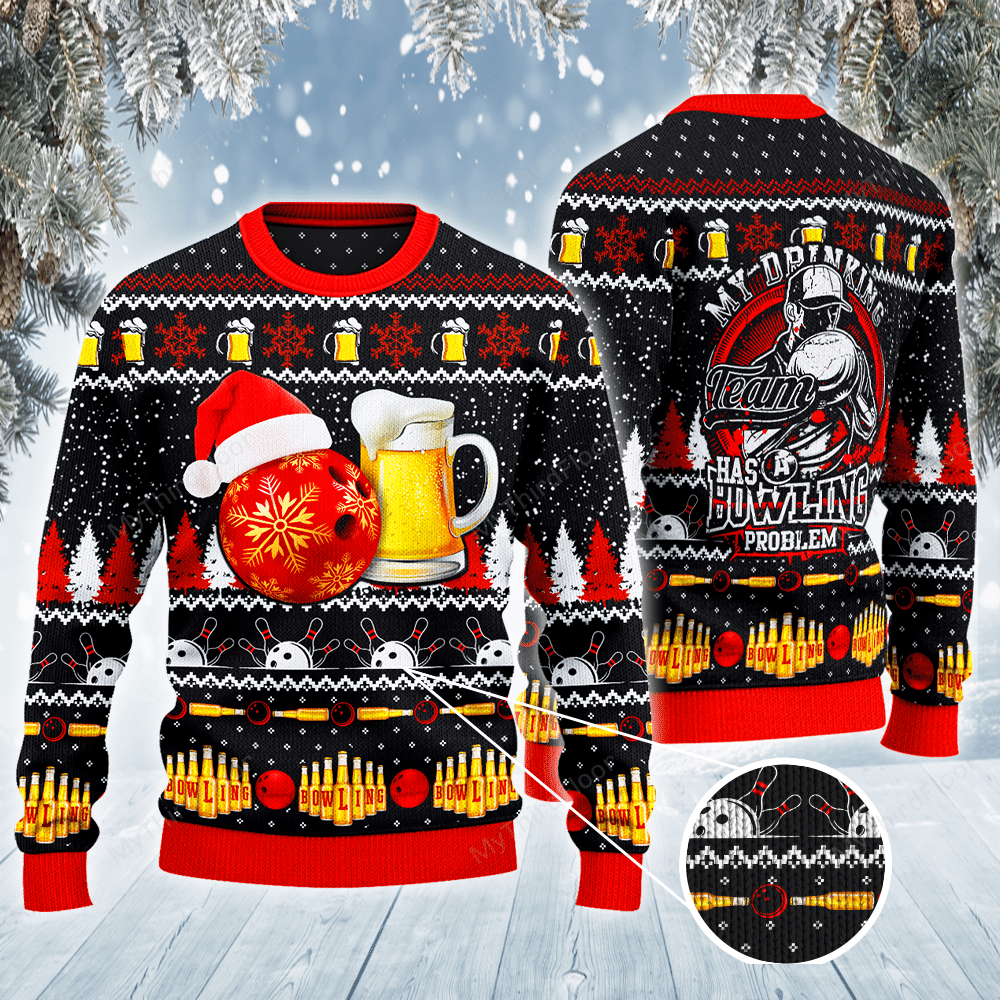 Christmas Gifts For Bowling And Beer Lovers Unisex Ugly Sweater #Vi