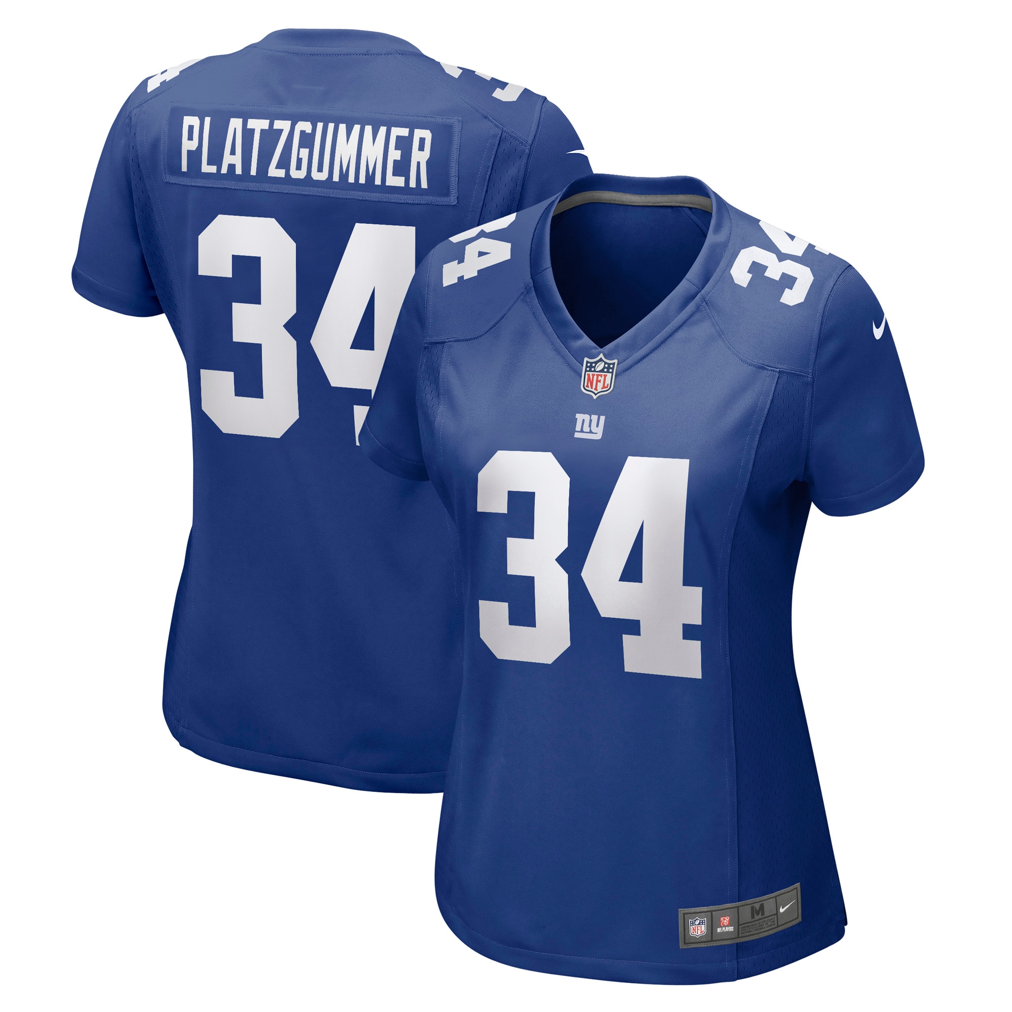 Sandro Platzgummer New York Giants Women's Game Player Jersey – Royal