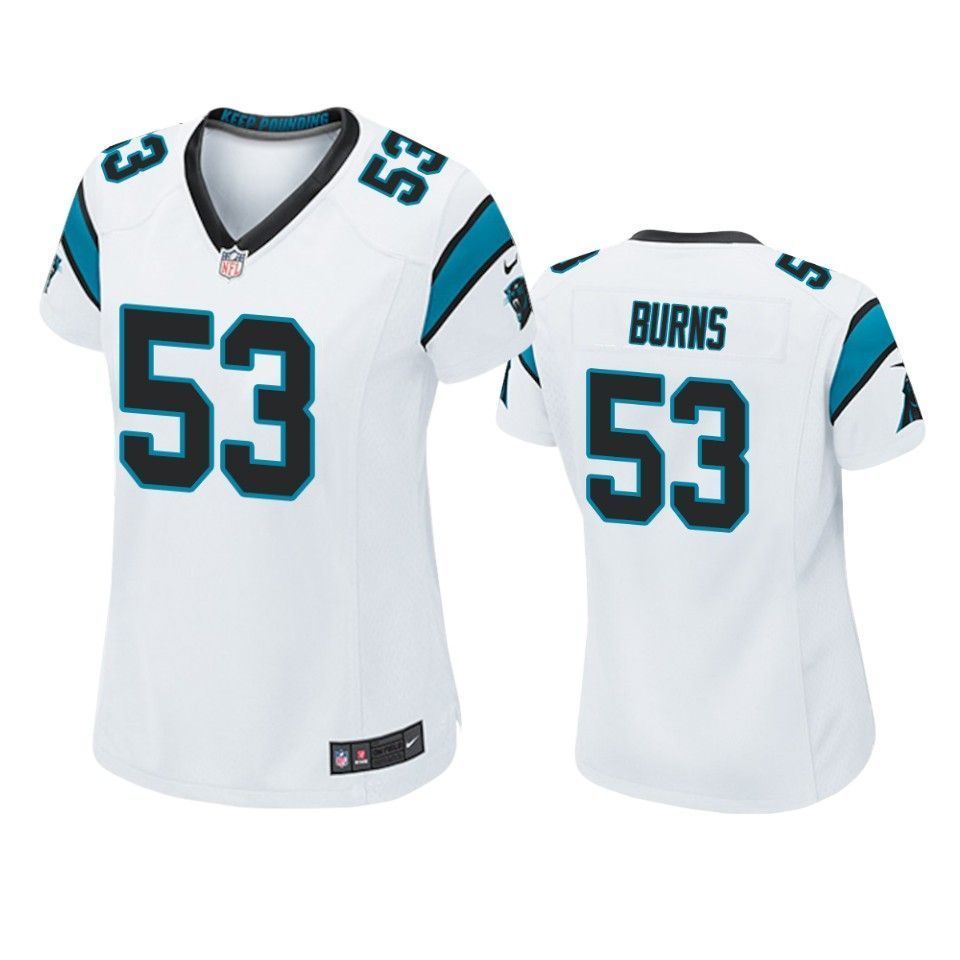 Carolina Panthers Brian Burns 2019 NFL Draft White Game Womens Jersey