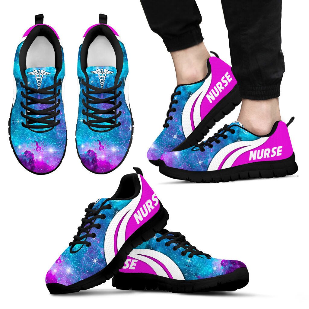 Nurse Vintage Pink Galaxy Shoes Fashion Sneaker Comfortable Walking Running Lightweight Casual Shoes