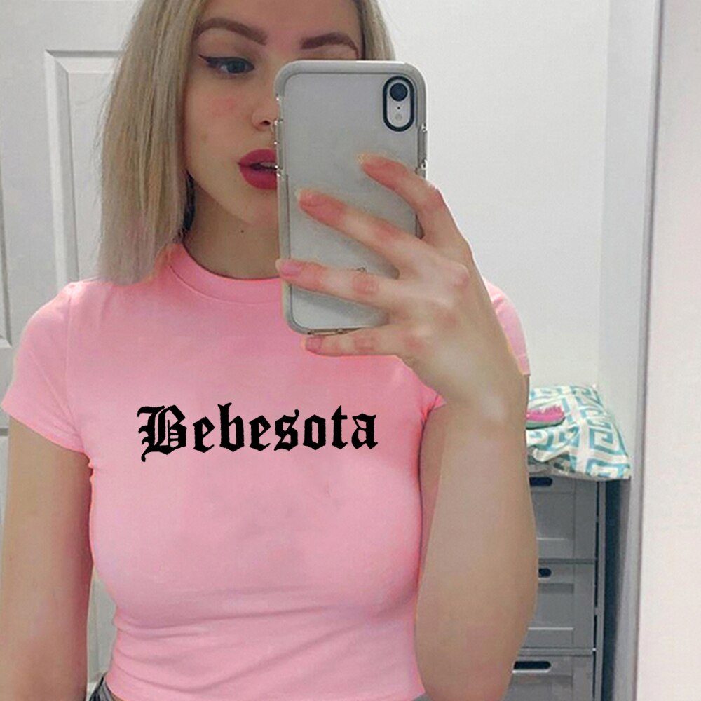 Bebesota Crop Top Bad Bunny Shirt Tee Women Summer Graphic T Shirts Female Printed Tshirt Un Verano Sin Ti Inspired Crop Shirt alx